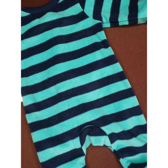 Newborn Baby Infant Tiger Stripes Fleece Footed Romper Pajamas PJ's Carter's - Picture 4 of 4